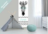 Muursticker paneel: Zebra met naam_