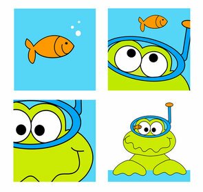 Muursticker schilderij Kikker