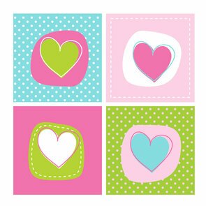 Muursticker schilderij harten