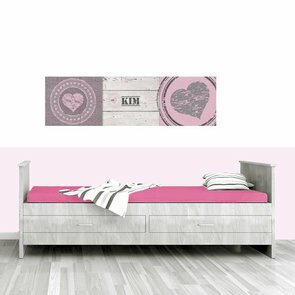 Mini muursticker paneel: Harten roze horizontaal