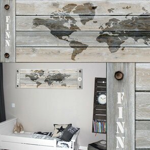 Mini muursticker paneel: Wereldkaart stoer