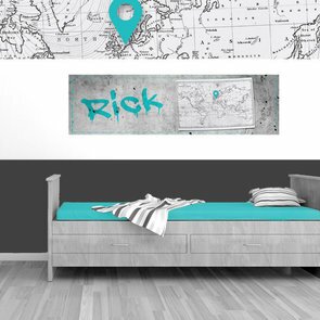 Mini muursticker paneel: Wereldkaart