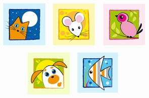 Muursticker schilderij dieren