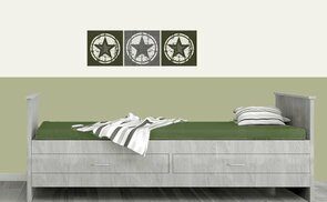 Muursticker 3 luik ster groen