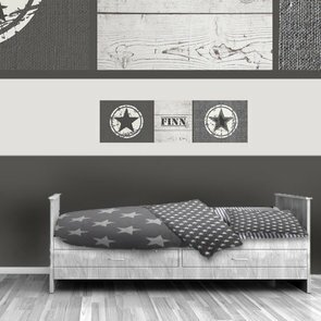 Mini muursticker paneel: Stoere ster grijs naturel