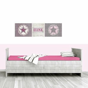 Mini muursticker paneel: Stoere ster roze