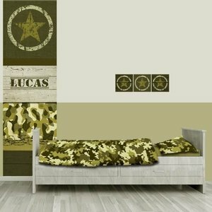 muurdecoratie leger camouflage legerkamer