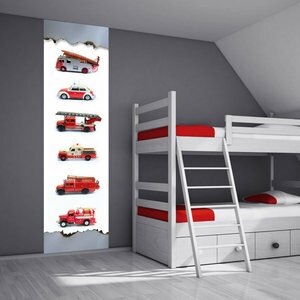 Muurdecoratie brandweer auto's jongenskamer