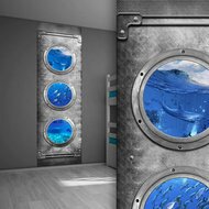 Sticker paneel kinderkamer onderwaterwereld dolfijnen