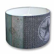 Kinderlamp ster mint grijs breiwerk sloophout